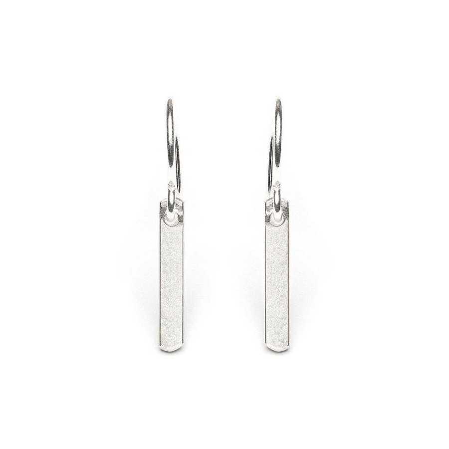 Earrings Simply Whispers | Silver Short Bar Earrings