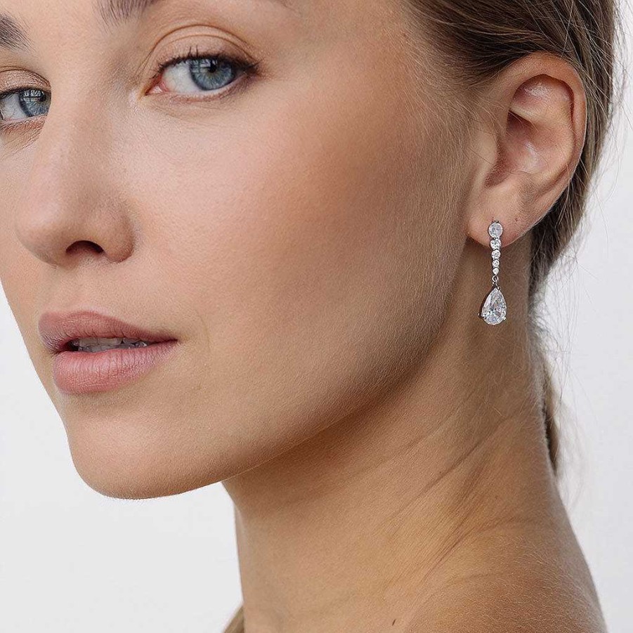 Earrings Simply Whispers | White Crystal Drop Earrings