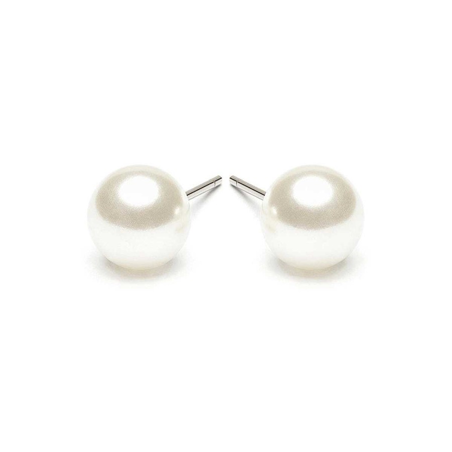 Earrings Simply Whispers | White Pearl 8Mm Stud Earrings