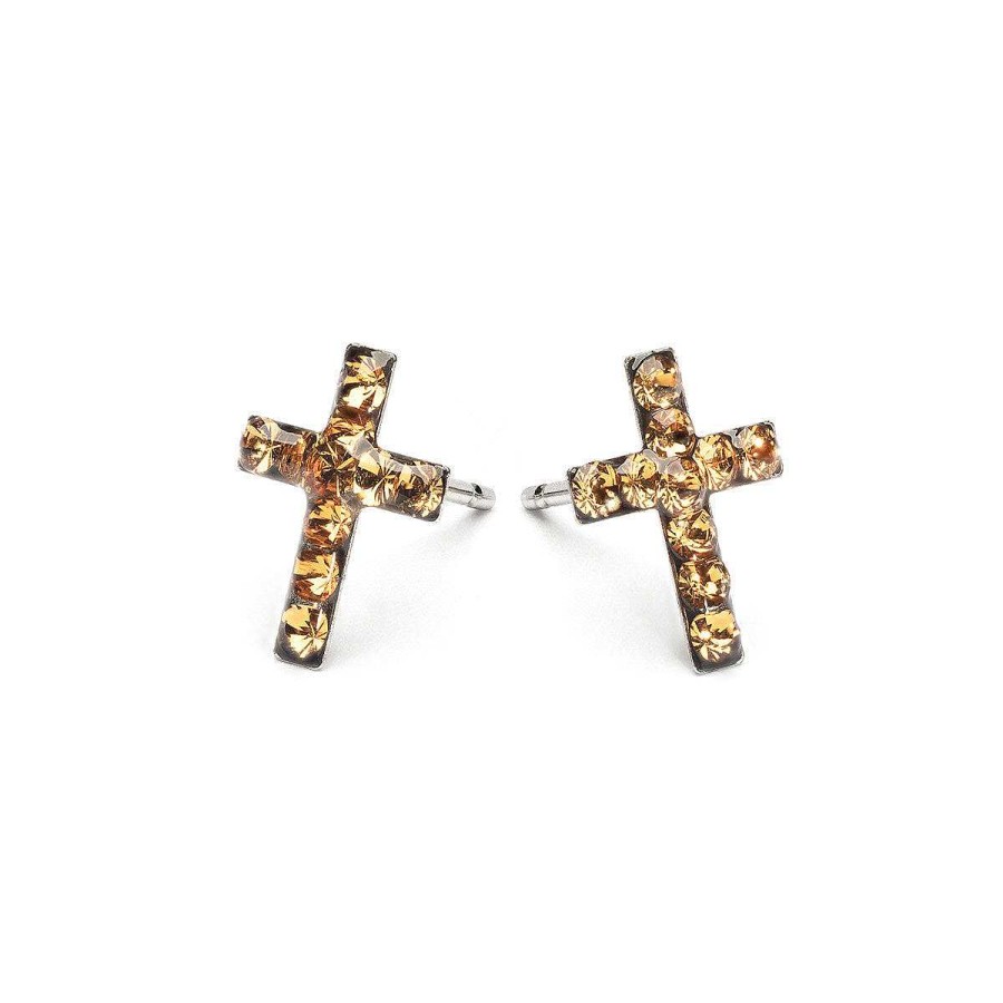 Earrings Simply Whispers | Cross Earrings November Birthstone