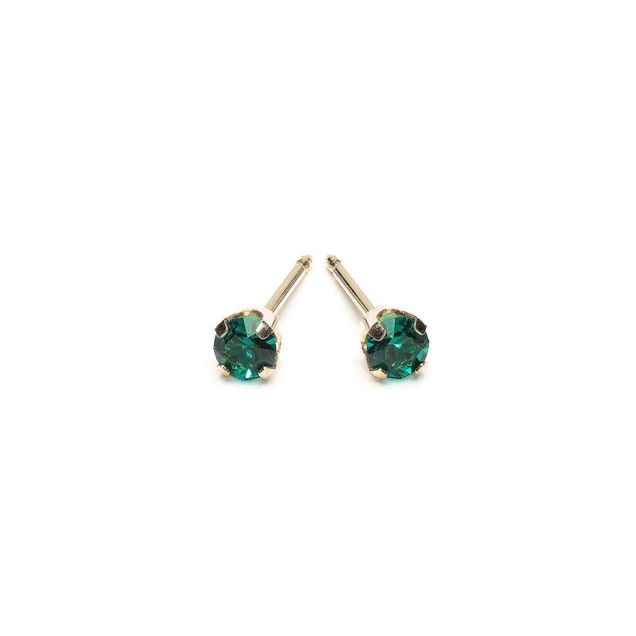 Earrings Simply Whispers | 14K Gold Earrings May Birthstone