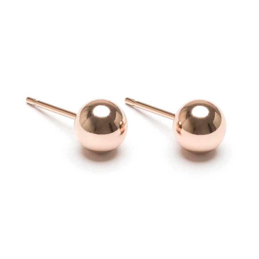 Earrings Simply Whispers | Large Ball Stud Earrings Rose Gold Plated