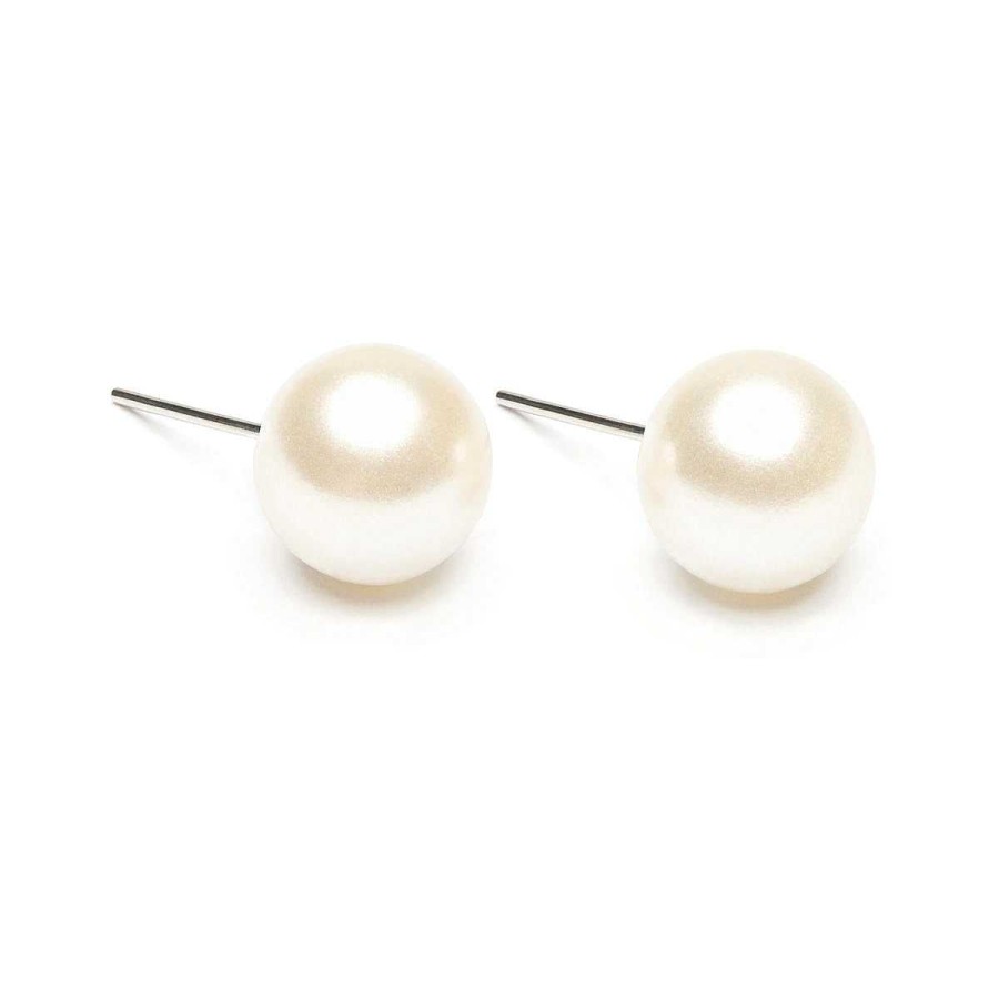 Earrings Simply Whispers | White Pearl 10Mm Stud Earrings