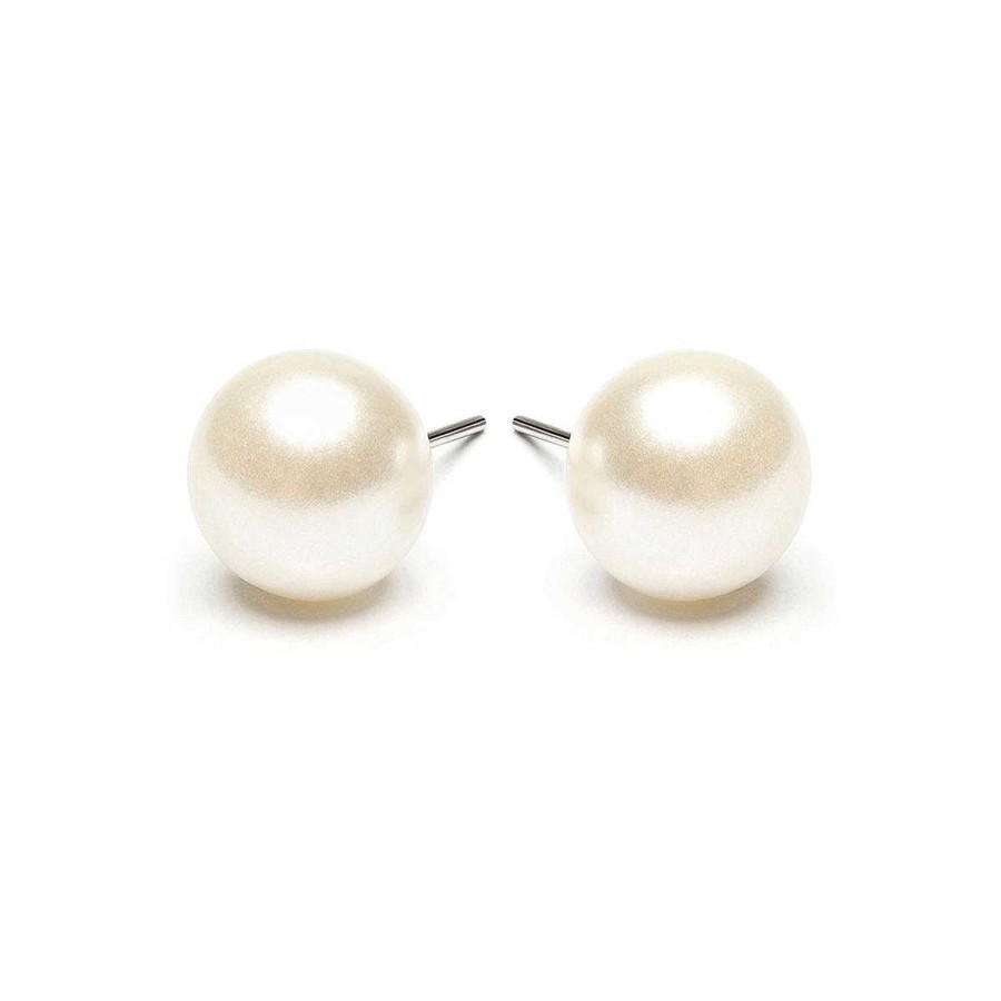 Earrings Simply Whispers | White Pearl 10Mm Stud Earrings