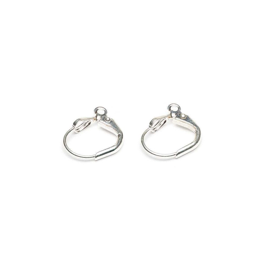 Accessories Simply Whispers | Silver Plated Small Euro Clasp With Shell Accessory - 1 Pair