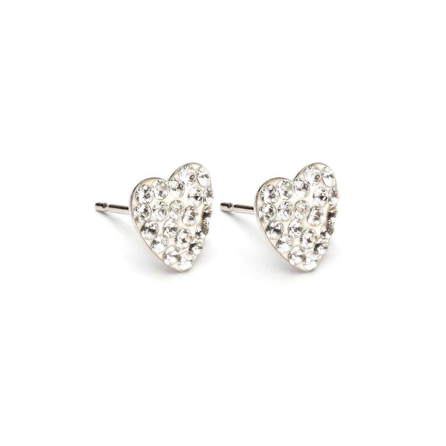 Earrings Simply Whispers | Crystal Pave Heart Stud Earrings Stainless Steel