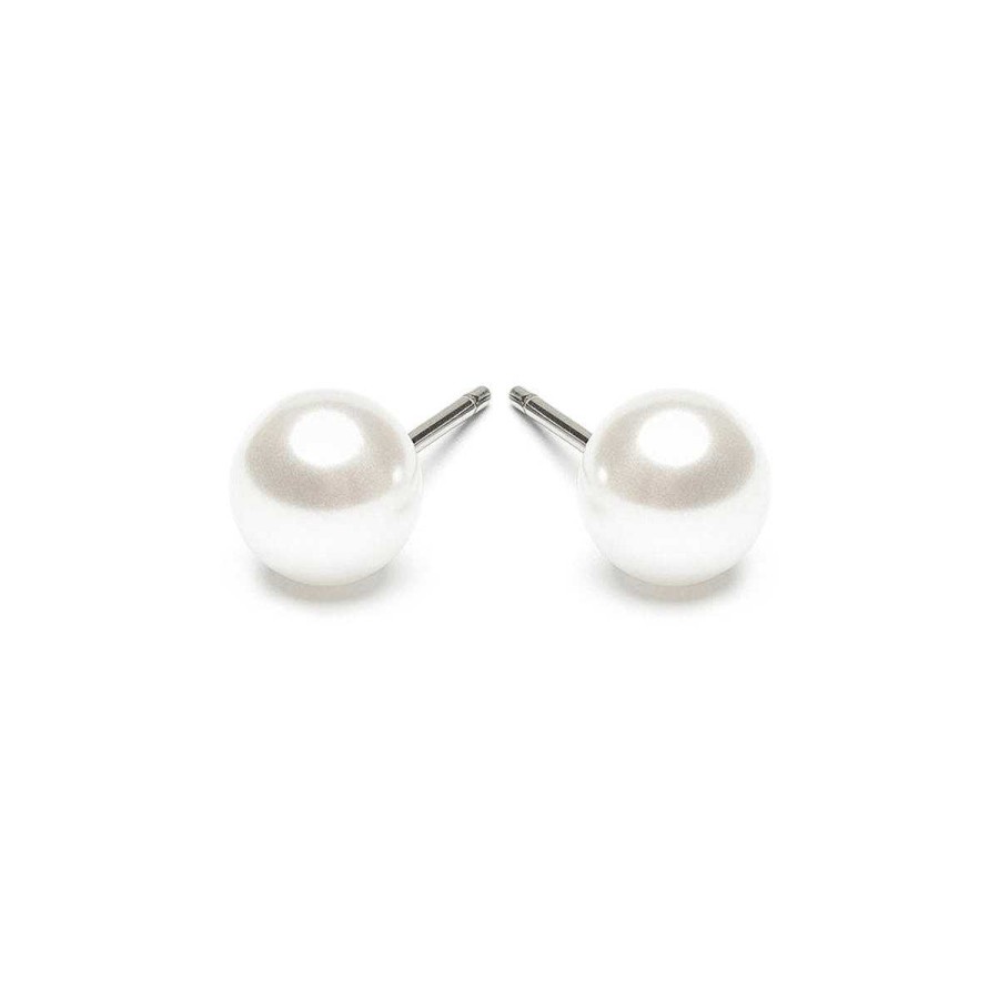 Earrings Simply Whispers | White Pearl 6Mm Stud Earrings