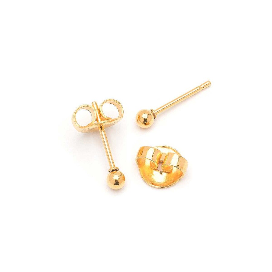 Earrings Simply Whispers | Tiny Ball Stud Earrings Gold Plated