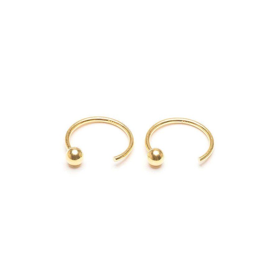 Earrings Simply Whispers | Ball Huggies Gold Plated