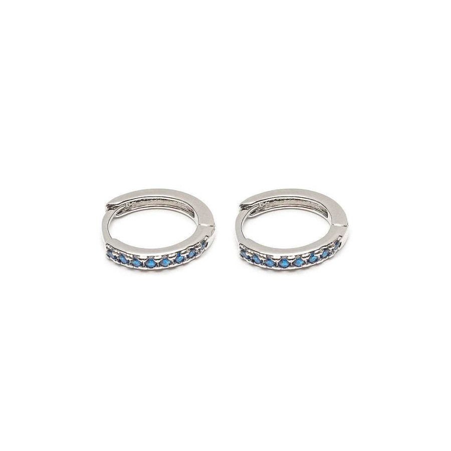 Earrings Simply Whispers | Blue Crystal Huggie Hoops