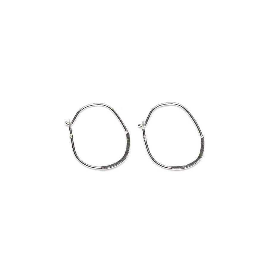 Accessories Simply Whispers | Sterling Silver Hoop Flat Oval Accessory - 1 Pair