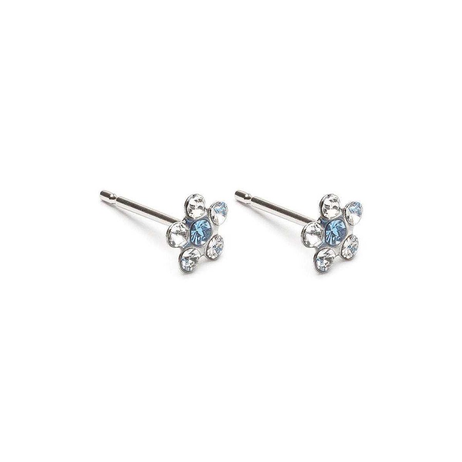 Earrings Simply Whispers | White & Sapphire Daisy Earrings