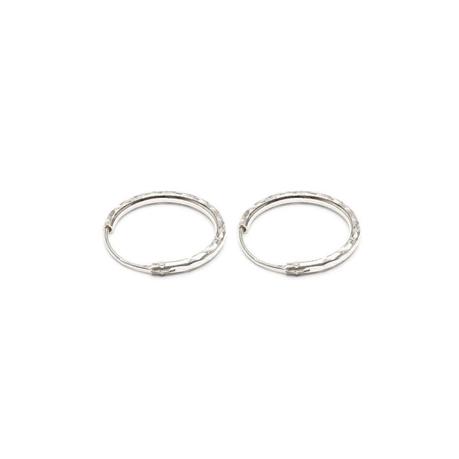 Earrings Simply Whispers | Sterling Silver Diamond Cut Hoops