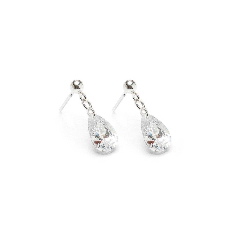 Earrings Simply Whispers | Sterling Silver Crystal Teardrop Earrings