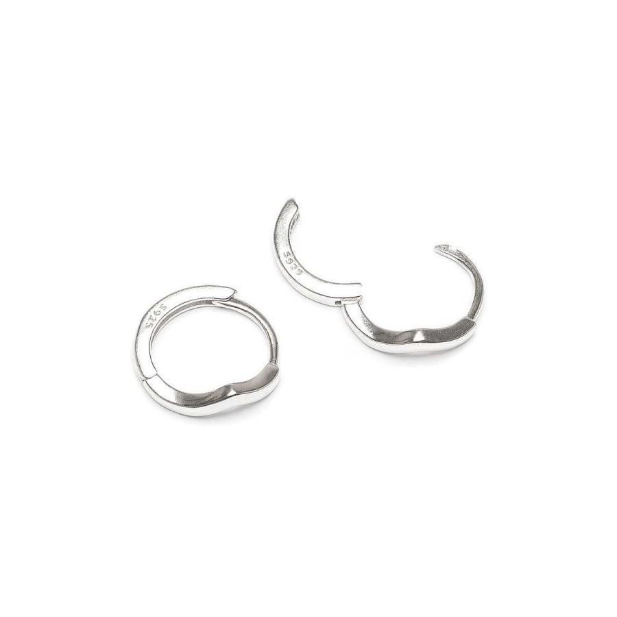 Earrings Simply Whispers | Silver V-Shaped Huggie Earrings