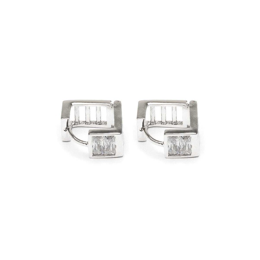 Earrings Simply Whispers | Rhombus Crystal Huggie Earrings