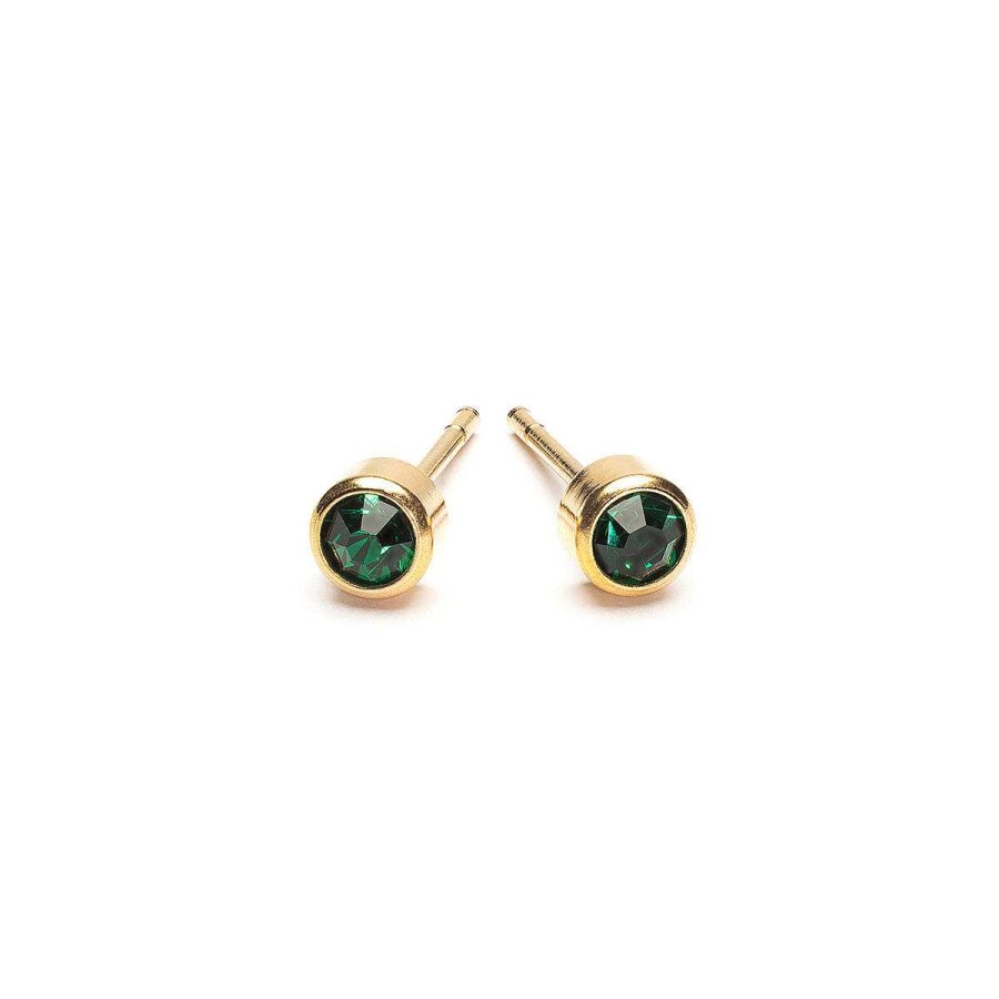 Earrings Simply Whispers | May Birthstone 14K Gold Plated Earrings