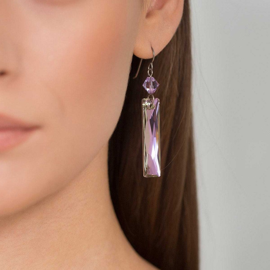 Earrings Simply Whispers | Violet Crystal Titanium Earrings