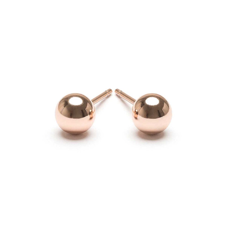 Earrings Simply Whispers | Medium Ball Stud Earrings Rose Gold Plated