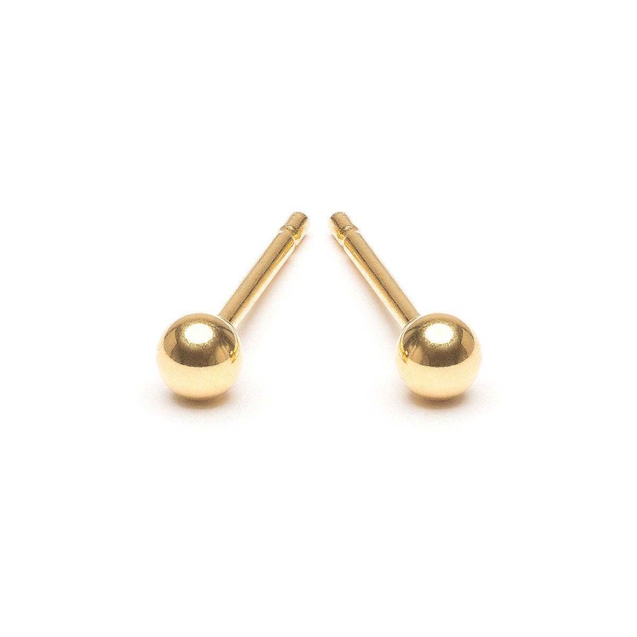 Earrings Simply Whispers | Tiny Ball Stud Earrings Gold Plated