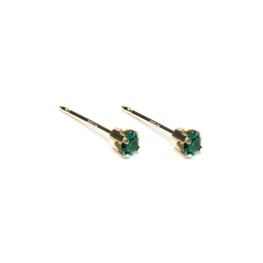 Earrings Simply Whispers | 14K Gold Earrings May Birthstone