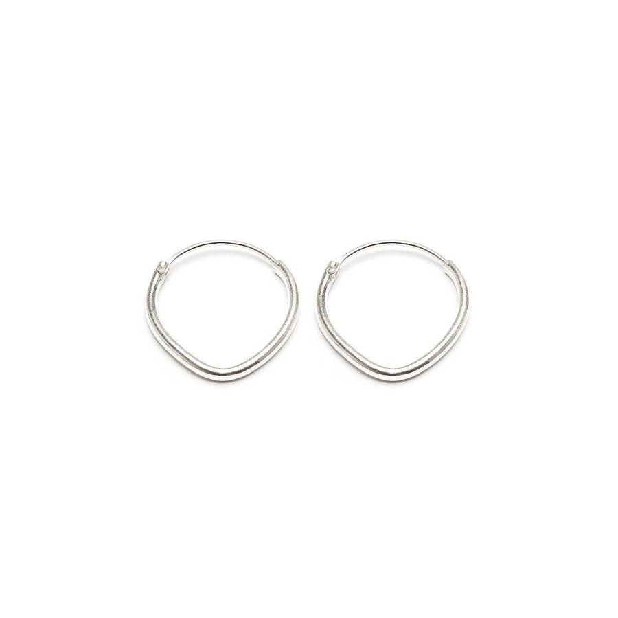 Earrings Simply Whispers | Silver Oval Hoop Earrings