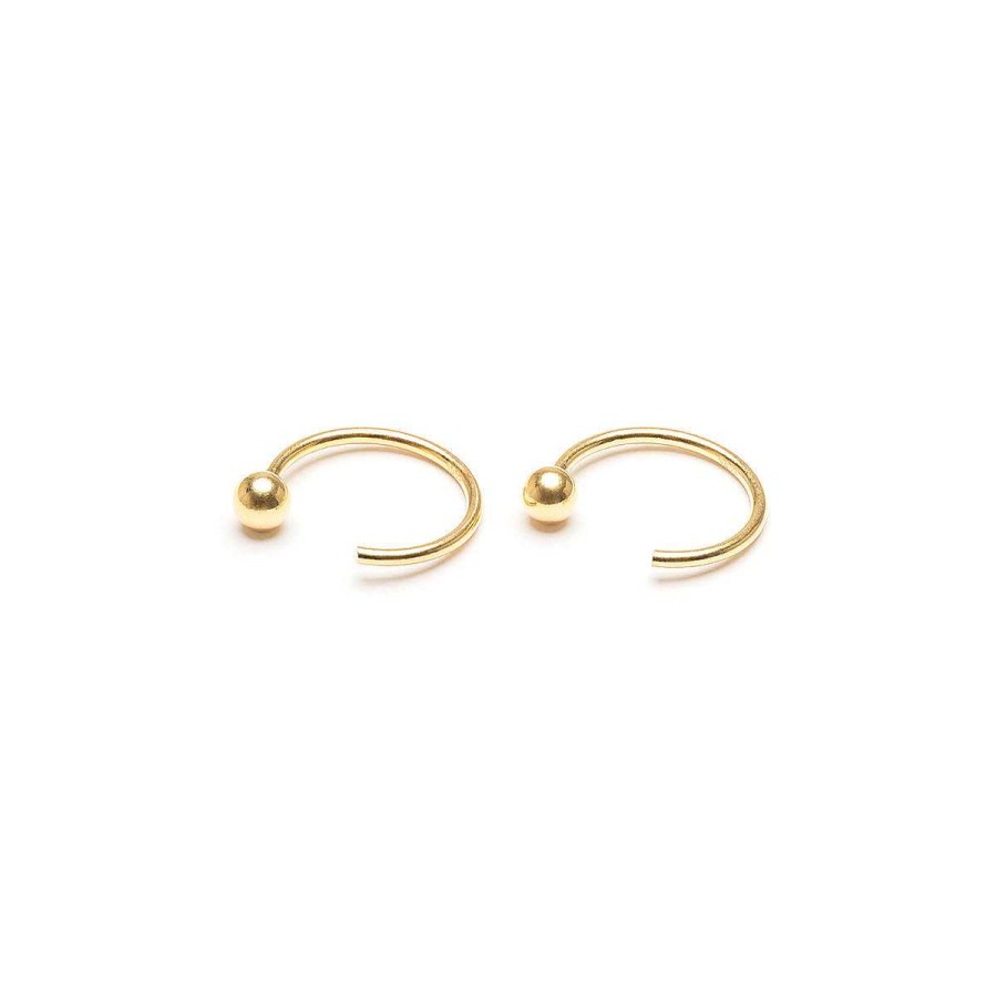 Earrings Simply Whispers | Ball Huggies Gold Plated