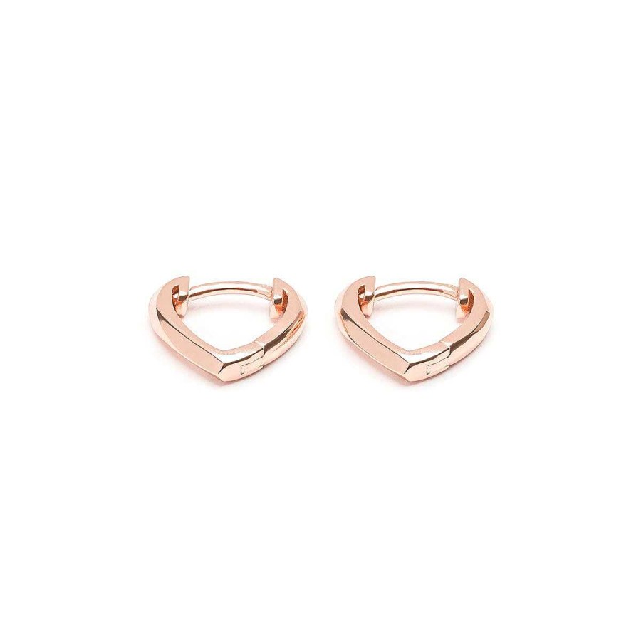 Earrings Simply Whispers | Heart Shaped Huggie Hoops