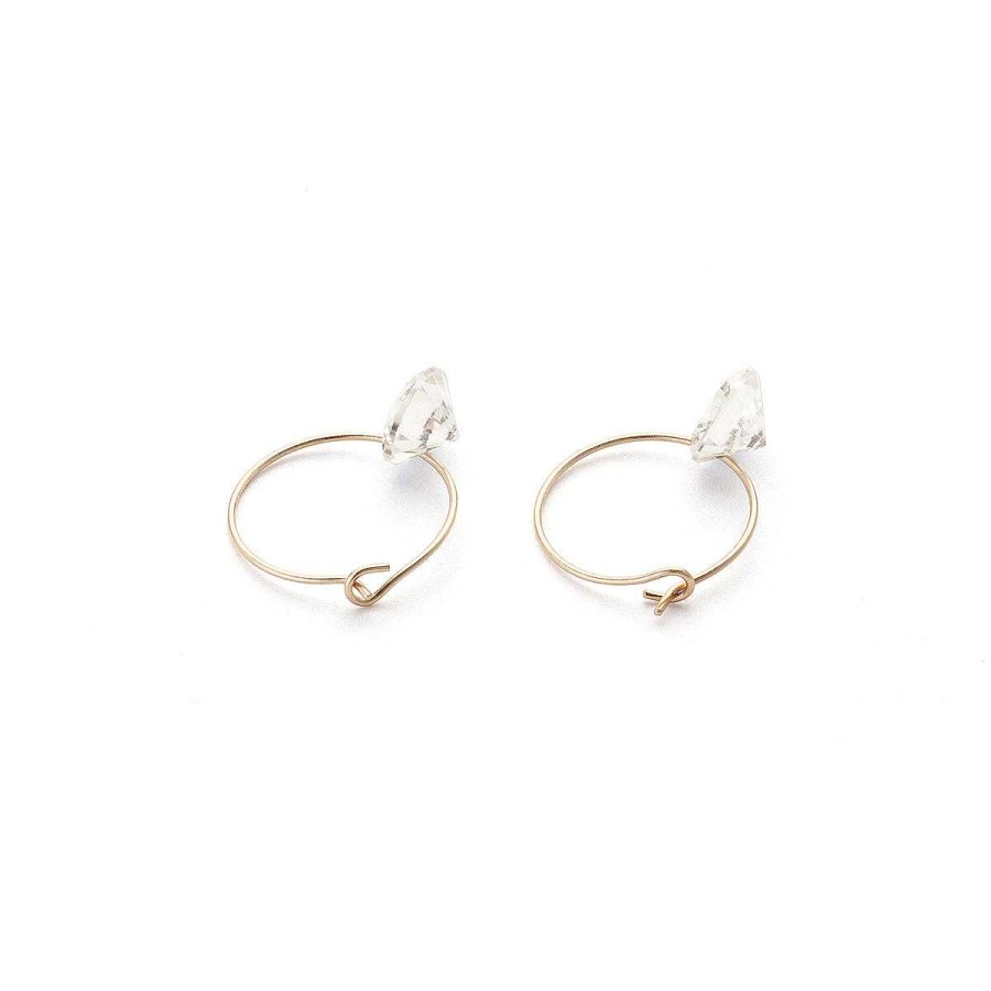 Earrings Simply Whispers | 14K Gold Crystal Hoop Earrings