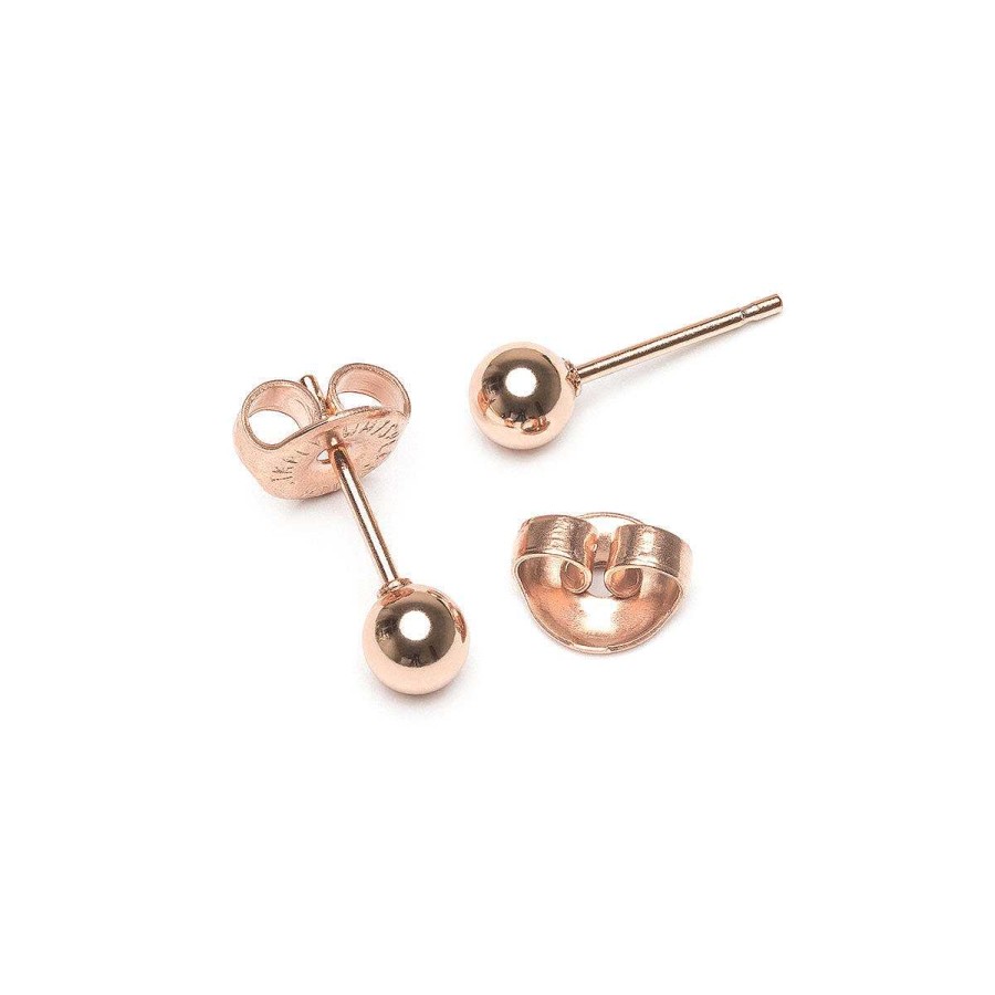 Earrings Simply Whispers | Small Ball Stud Earrings Rose Gold Plated