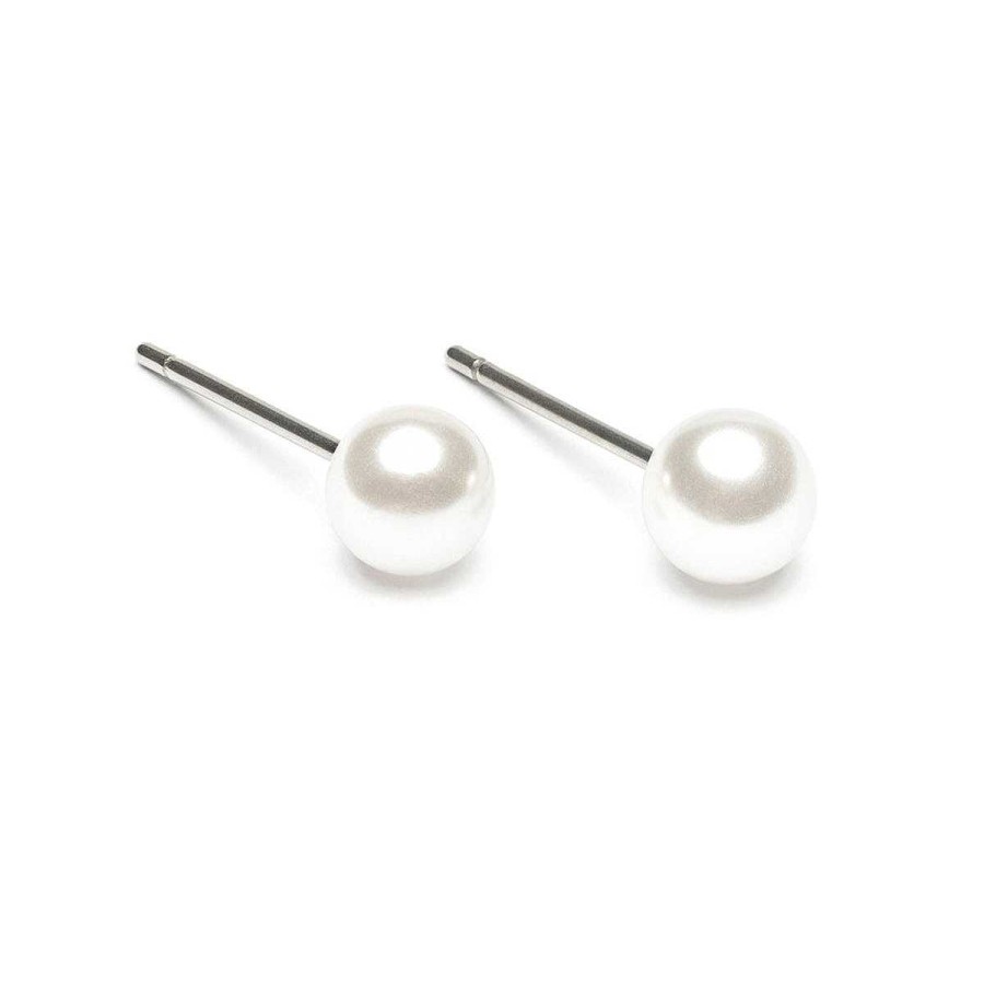 Earrings Simply Whispers | White Pearl 5Mm Stud Earrings