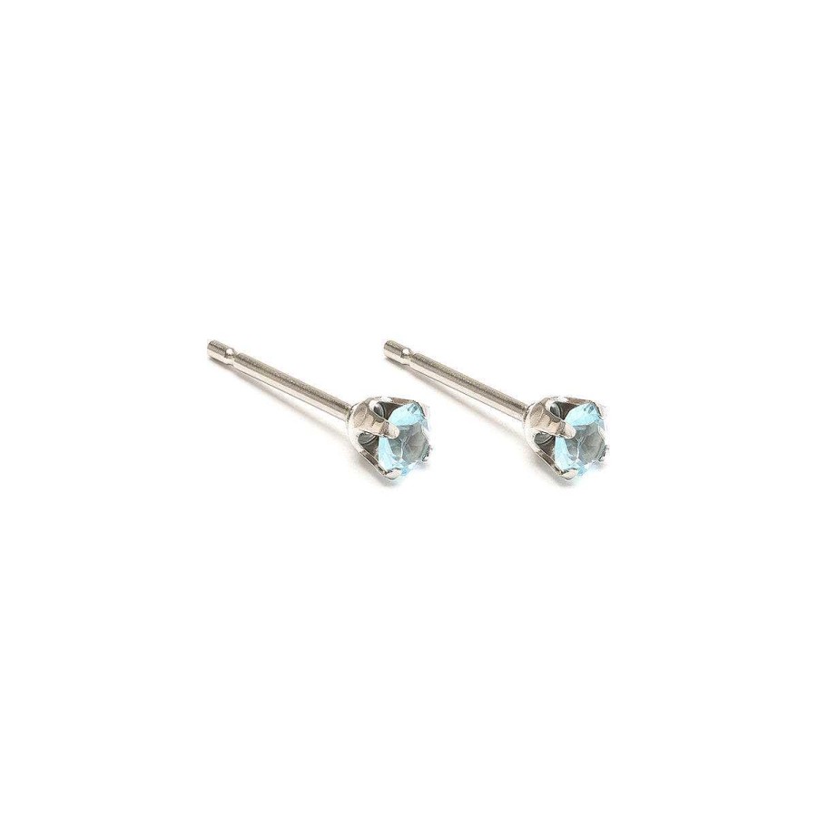 Earrings Simply Whispers | March Birthstone Stainless Steel Stud Earrings