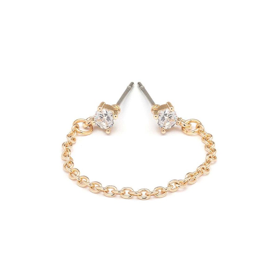 Earrings Simply Whispers | Chain Crystal Stud Earring