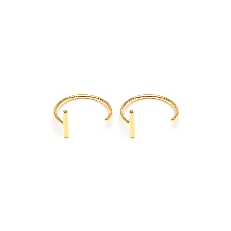 Earrings Simply Whispers | Bar Huggies Gold Plated