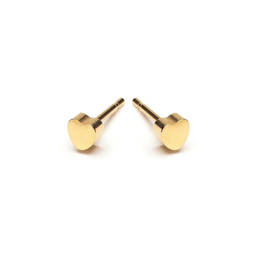 Earrings Simply Whispers | Gold Plated Heart Stud Earrings