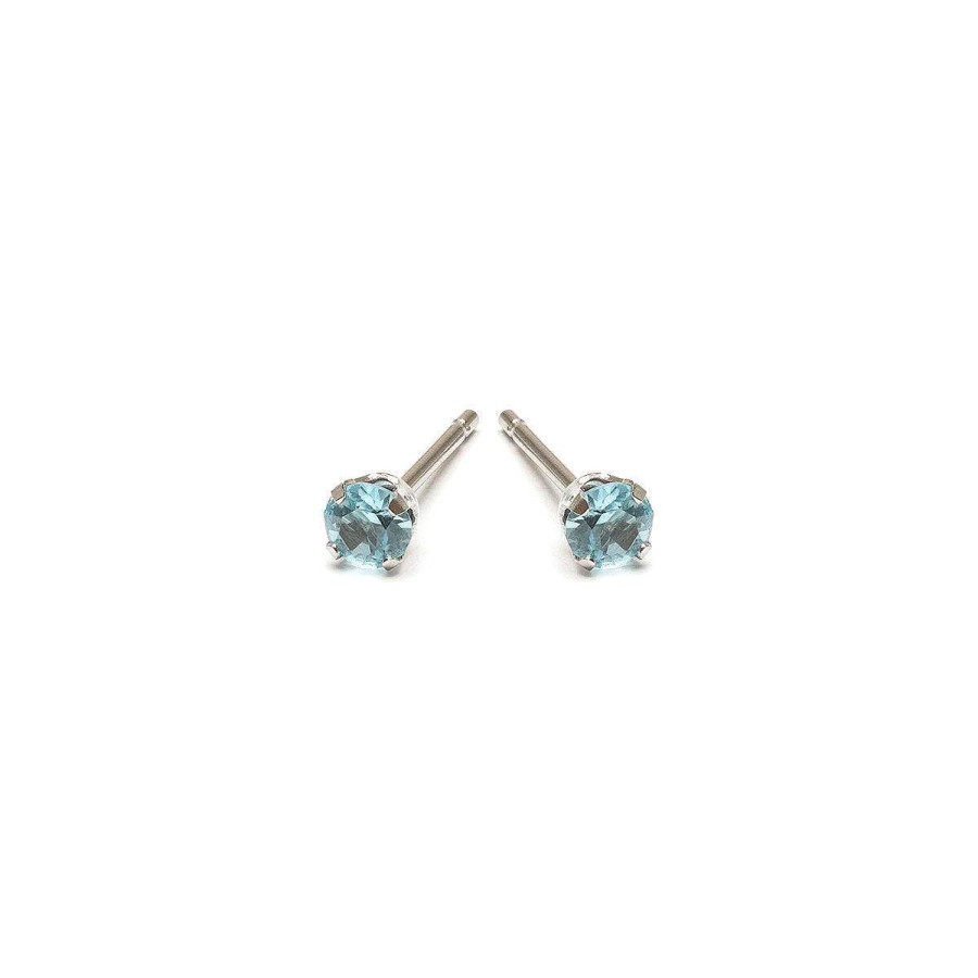 Earrings Simply Whispers | March Birthstone Stainless Steel Stud Earrings