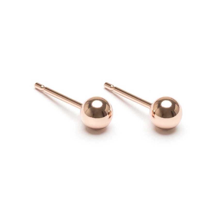 Earrings Simply Whispers | Small Ball Stud Earrings Rose Gold Plated