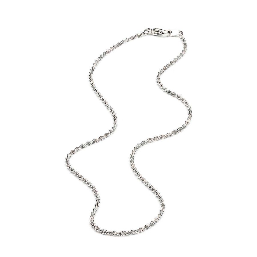 Necklaces Simply Whispers | Silver Plated 18 Inch Thin Rope Chain Necklace