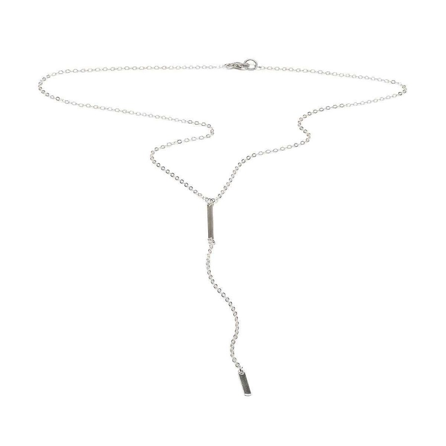 Necklaces Simply Whispers | Sterling Silver Necklace With Bar Pendant